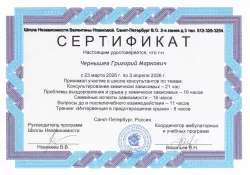 Сертификат Чернышев Григорий Маркович